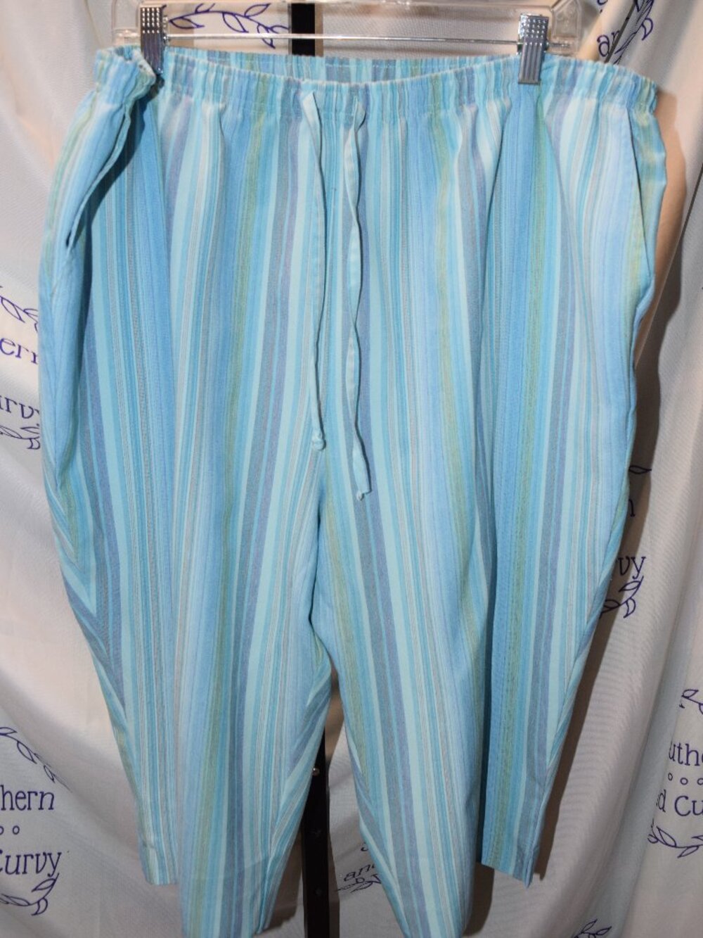 Nikki Striped Knee Pants, Capris, Size 22W